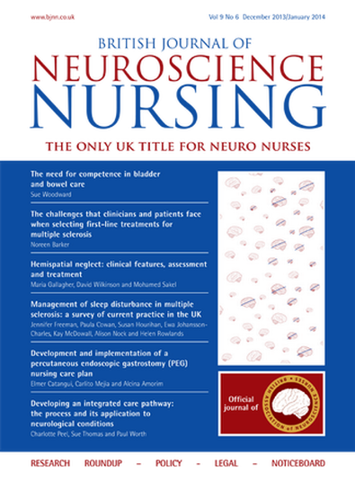 British Journal of Neuroscience Nursing (UK) magazine cover