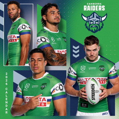 2026 NRL Canberra Raiders Calendar cover
