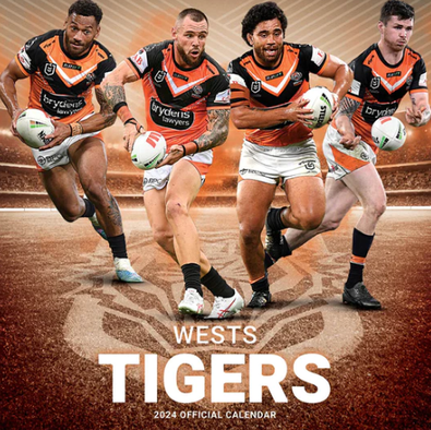 2024 NRL Wests Tigers Calendar cover