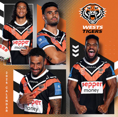 2026 NRL Wests Tigers Calendar cover