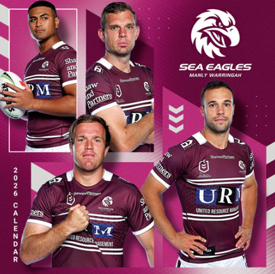 2026 NRL Manly Sea Eagles Calendar cover
