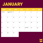 2024 NRL Brisbane Broncos Calendar alternate 2