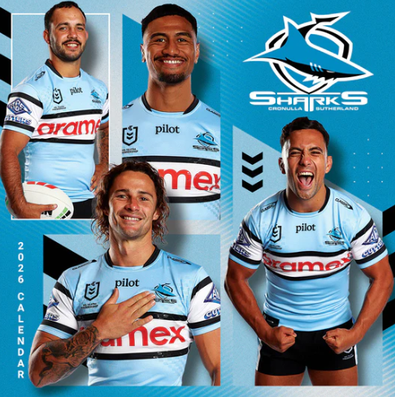 2026 NRL Cronulla Sharks Calendar cover