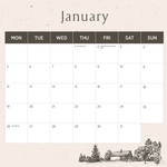 2026 English Countryside Calendar alternate 3