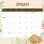 2027 Sloths Calendar alternate 2