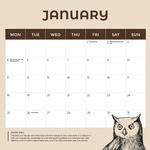2027 Owls Calendar alternate 2