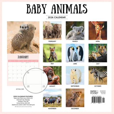 2026 Baby Animals Calendar Isubscribe Com Au Baby Animals Calendar Oct 2025 3 