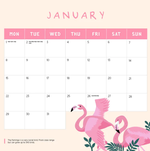 2024 Flamingos Calendar alternate 2