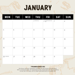 2026 Dinosaurs Calendar alternate 2