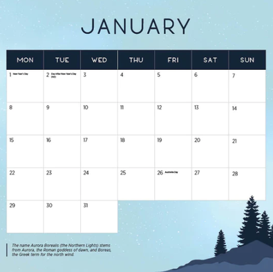 2024 Northern Lights Calendar - isubscribe.com.au