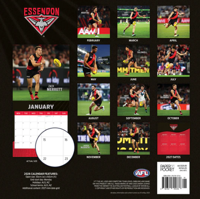 2026 AFL Essendon Bombers Calendar - isubscribe.com.au