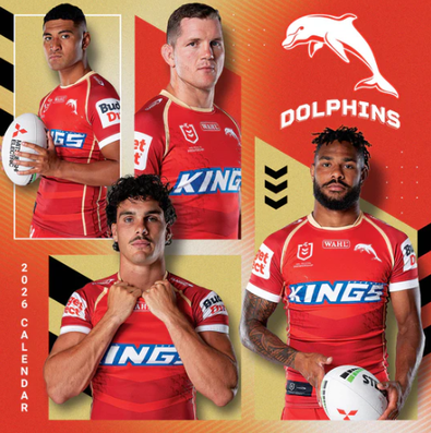 2026 NRL Dolphins Calendar cover