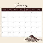 2027 Hummingbirds Calendar alternate 2