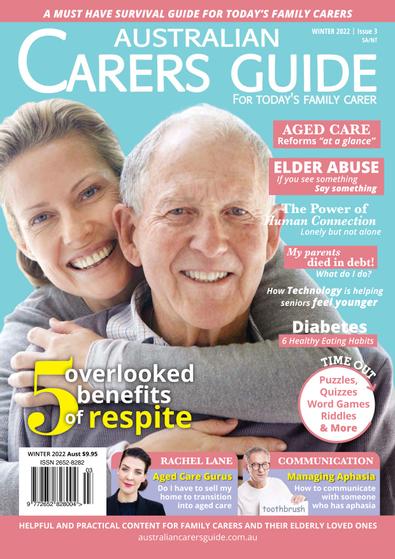 Australian Carers Guide - SA/NT Winter 22 Out Now magazine cover