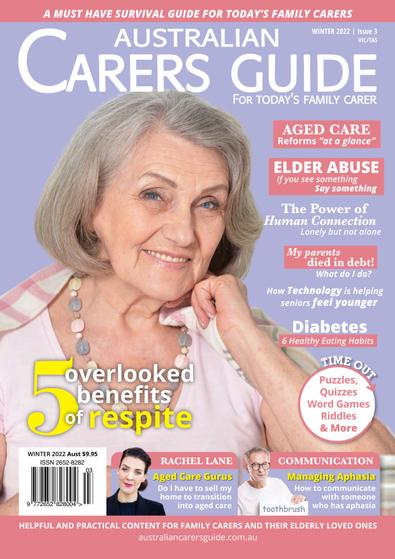 Australian Carers Guide-VIC/TAS Winter 22 Out Now magazine cover