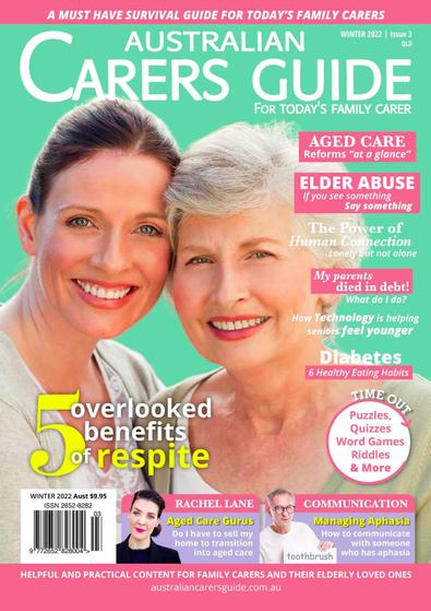 Australian Carers Guide - QLD Winter 22 Out Now magazine cover