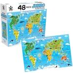 48 Piece Jumbo Floor Puzzle World Map alternate 2