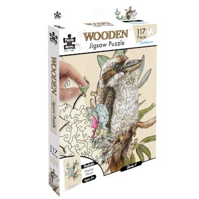 117 Piece Shaped Wooden Jigsaw Puzzle, Kookaburra cover