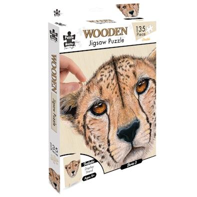 135 Piece Wooden Jigsaw Puzzle, Cheetah cover