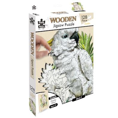 128 Piece Wooden Jigsaw Puzzle, Cockatoo cover