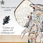 137 Piece Wooden Jigsaw Puzzle, Elephant alternate 5