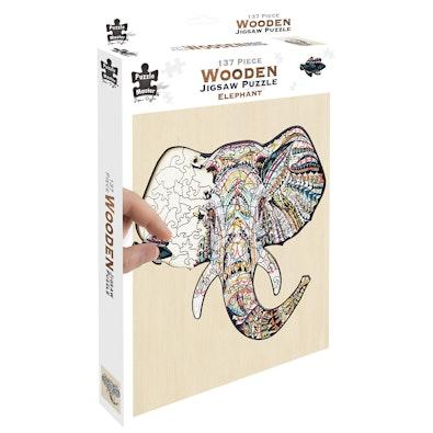 137 Piece Wooden Jigsaw Puzzle, Elephant cover