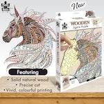 124 Piece Wooden Jigsaw Puzzle, Horse alternate 1