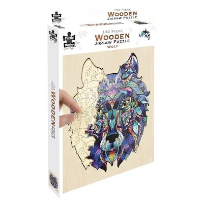 132 Piece Wooden Jigsaw Puzzle, Wolf cover
