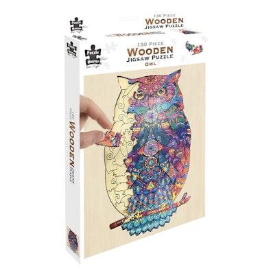 130 Piece Wooden Jigsaw Puzzle, Owl cover