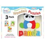 Shaped Animals Wooden Puzzles Triple Pack