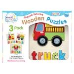 Shaped Vehicles Wooden Puzzles Triple Pack