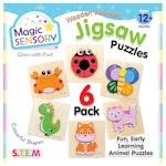Wooden Animals Jigsaw Puzzle 6 Pack