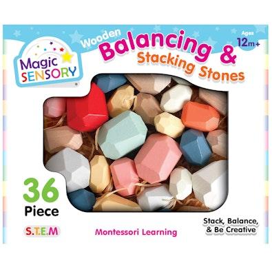 36 Piece Wooden Balancing & Stacking Stones cover