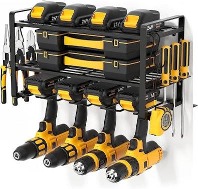 4-Slot Wall Rack Tool Organizer for Garage cover