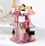 CARLA HOME 360 Rotating Makeup Organizer - Pink thumbnail