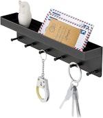 Wall Mounted Mail & Key Holder - Black thumbnail