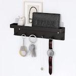 Wall Mounted Mail & Key Holder - Black alternate 1
