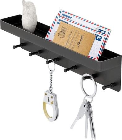 Wall Mounted Mail & Key Holder - Black cover