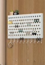 Wall Mount Earring Organizer with Holes & Hooks alternate 6