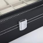 Black PU Leather 10-Slot Watch Organizer Box alternate 3