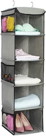 5-Shelf Hanging Closet Organizer with Side Pockets thumbnail