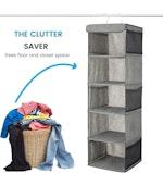 5-Shelf Hanging Closet Organizer with Side Pockets alternate 2