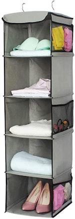 5-Shelf Hanging Closet Organizer with Side Pockets alternate 3