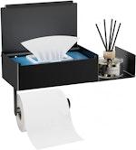 Wall-Mounted Toilet Paper Holder with Wipe Storage thumbnail