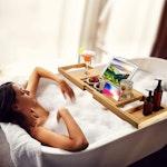 Bamboo Bath Tray with Extendable Sides alternate 3