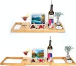 Bamboo Bath Tray with Extendable Sides alternate 4