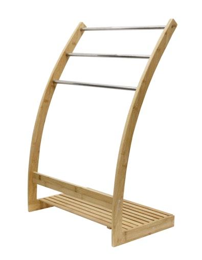 CARLA HOME 3-Tier Bamboo Towel Rack with Shelf cover