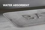 CARLA HOME Thick Memory Foam Bath Mat, Grey alternate 4