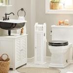 White Wooden Bathroom Cabinet alternate 1