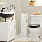 White Wooden Bathroom Cabinet alternate 8